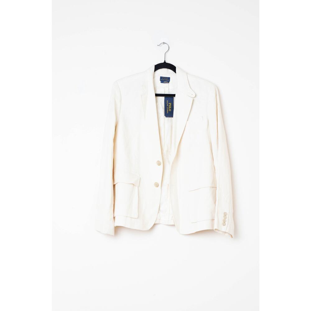 Polo Ralph Lauren Linen Blazer in White - Size 14